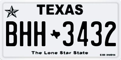 TX license plate BHH3432