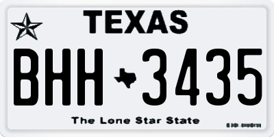 TX license plate BHH3435