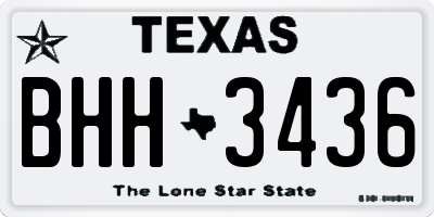 TX license plate BHH3436