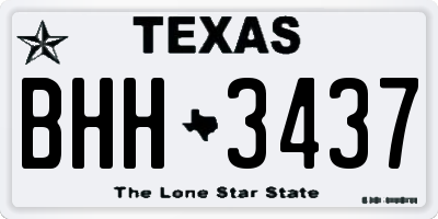 TX license plate BHH3437