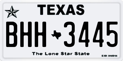 TX license plate BHH3445
