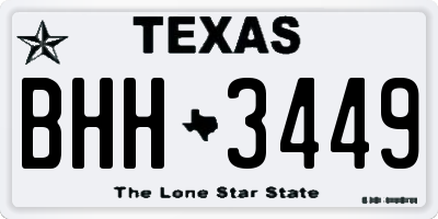 TX license plate BHH3449