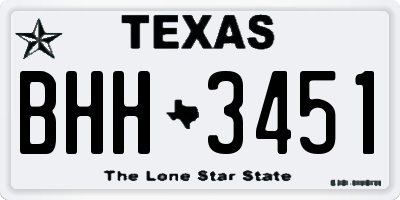 TX license plate BHH3451