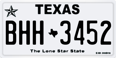 TX license plate BHH3452