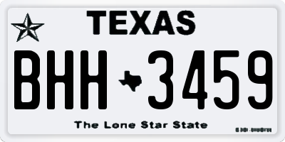 TX license plate BHH3459