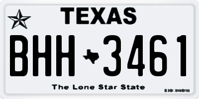 TX license plate BHH3461