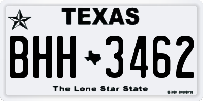 TX license plate BHH3462