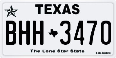 TX license plate BHH3470