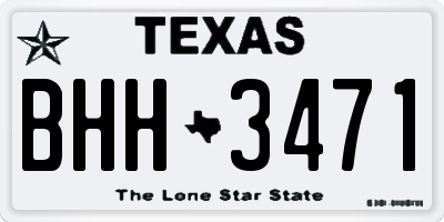 TX license plate BHH3471