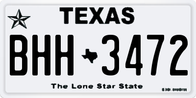 TX license plate BHH3472
