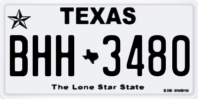 TX license plate BHH3480