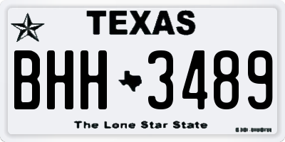 TX license plate BHH3489