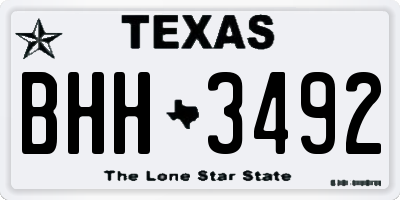 TX license plate BHH3492