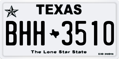 TX license plate BHH3510