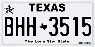 TX license plate BHH3515