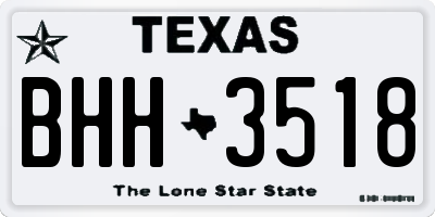 TX license plate BHH3518