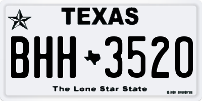 TX license plate BHH3520