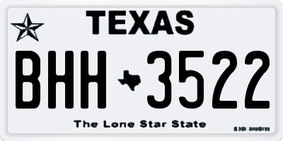 TX license plate BHH3522