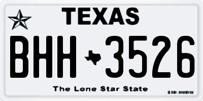 TX license plate BHH3526