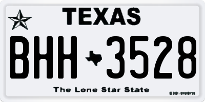 TX license plate BHH3528