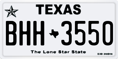 TX license plate BHH3550