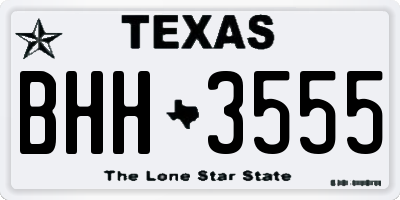 TX license plate BHH3555