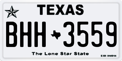 TX license plate BHH3559