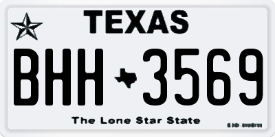 TX license plate BHH3569
