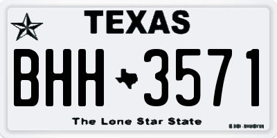 TX license plate BHH3571