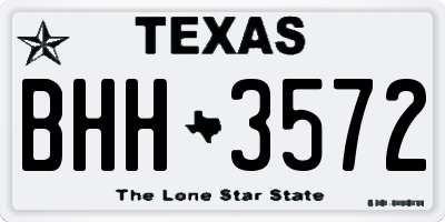 TX license plate BHH3572