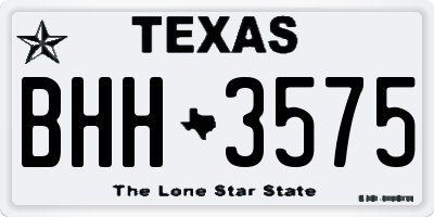 TX license plate BHH3575