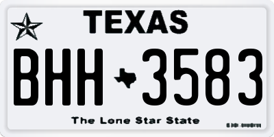 TX license plate BHH3583