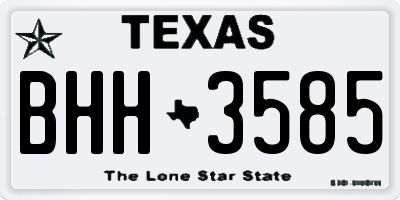 TX license plate BHH3585