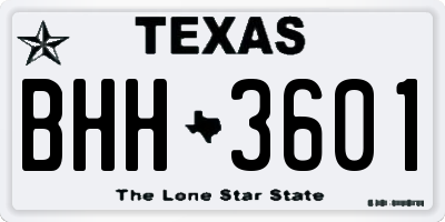 TX license plate BHH3601