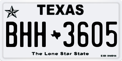 TX license plate BHH3605