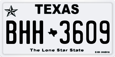 TX license plate BHH3609