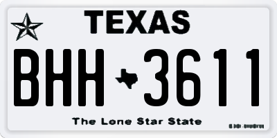 TX license plate BHH3611
