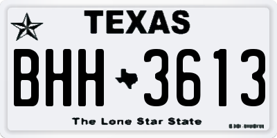 TX license plate BHH3613