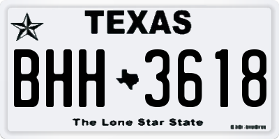 TX license plate BHH3618