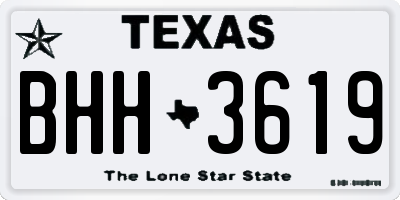 TX license plate BHH3619