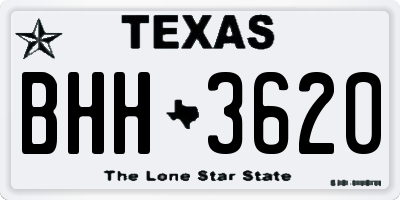 TX license plate BHH3620