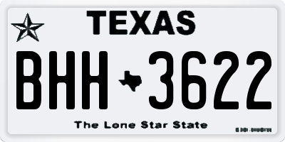 TX license plate BHH3622