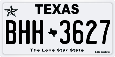 TX license plate BHH3627