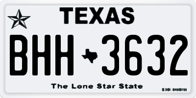 TX license plate BHH3632