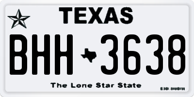TX license plate BHH3638