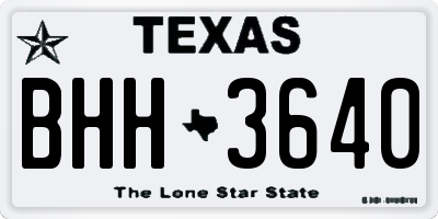 TX license plate BHH3640