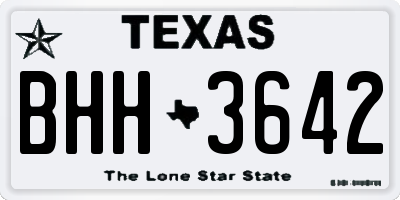 TX license plate BHH3642