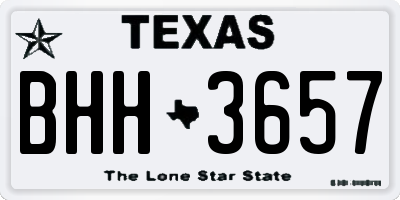 TX license plate BHH3657