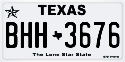 TX license plate BHH3676