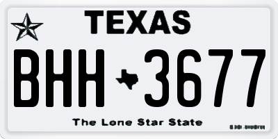 TX license plate BHH3677